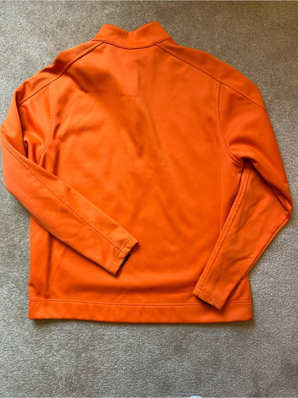 Walter Hagen Mens Large Orange Quarter Zip Golf Pullover Long Sleeve